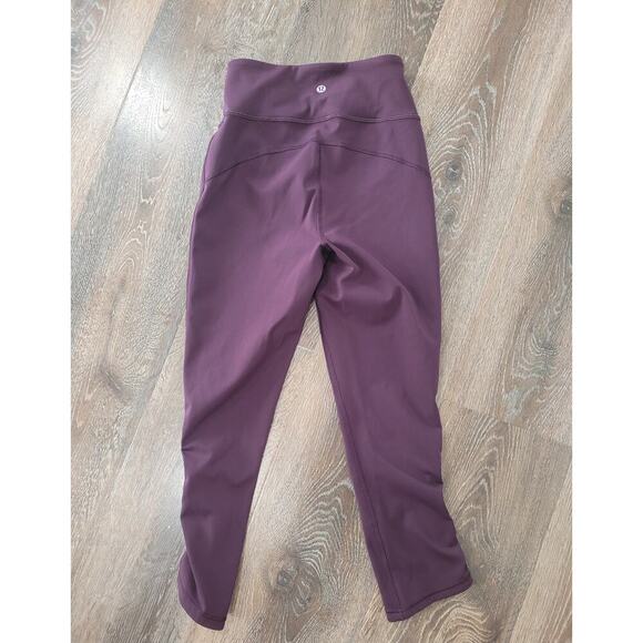 Lululemon Capri Women's Leggings 4 Purple  21"‎ Cross Lace Design #9 - Picture 2 of 5
